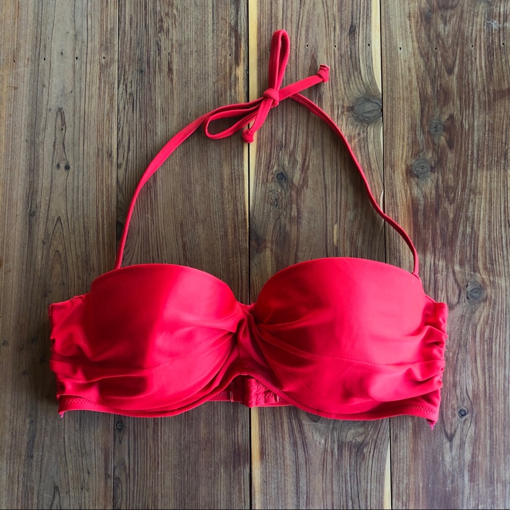 Old Navy Strapless / Halter Red Bikini Top